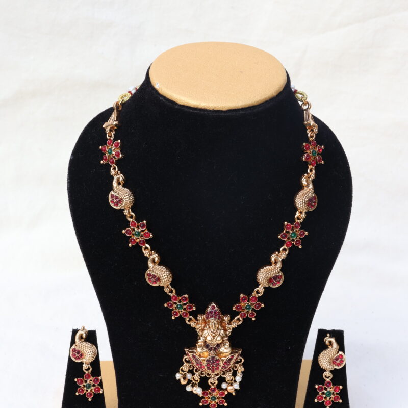 Lakshmi Devi Peacock Necklace