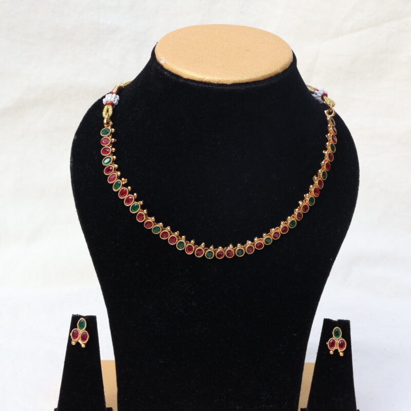 Traditional Tri-colour Palakka Necklace